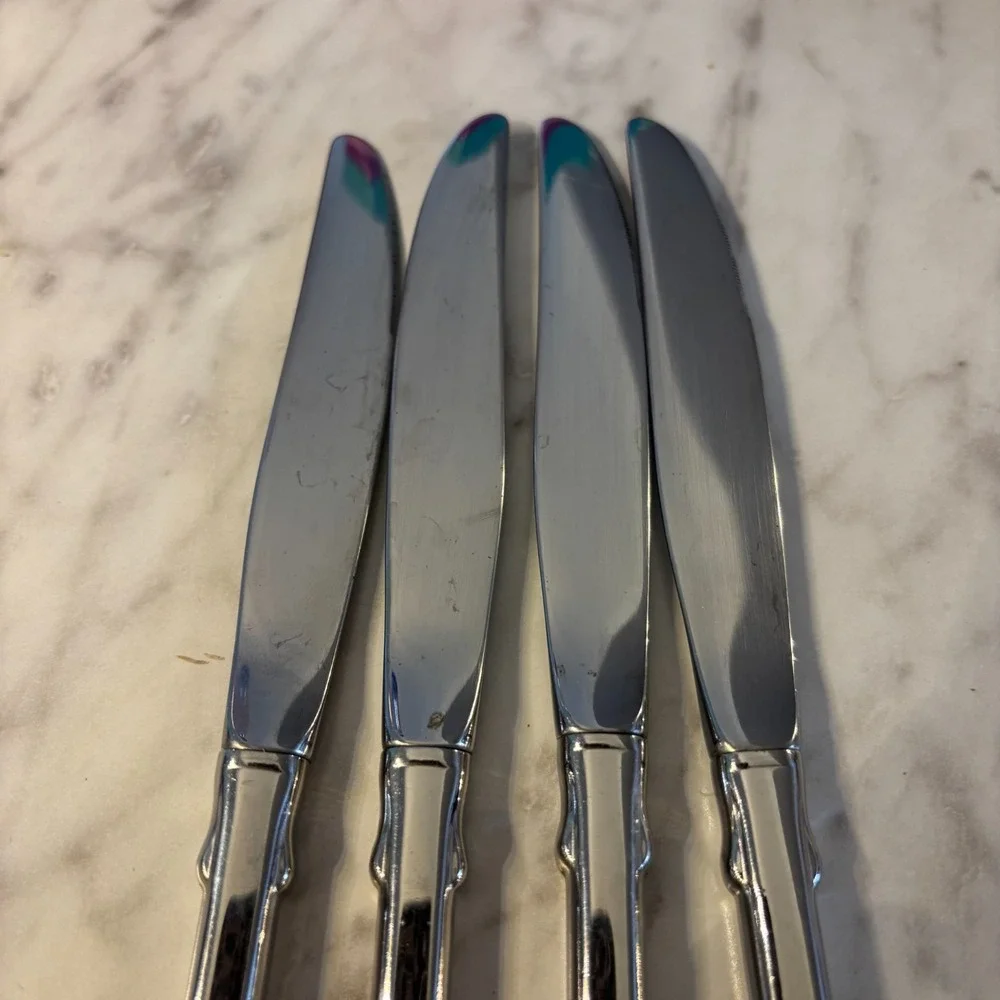 Set of 4 ONEIDA Rogers Deluxe‎ Satin Gloria Stainless Flatware Hollow Knives 9